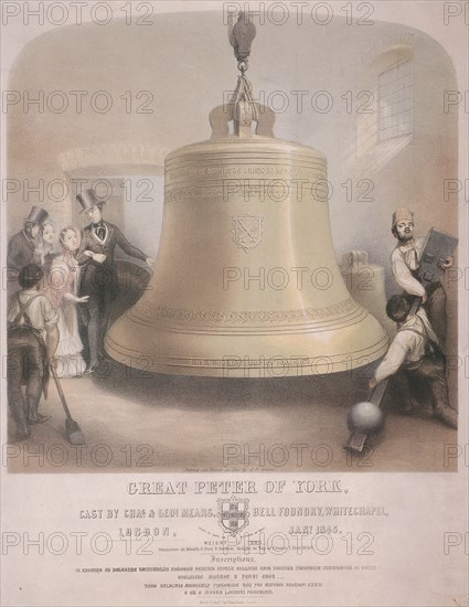 View of the Great Peter of York bell, 1845. Artist: AR Grieve
