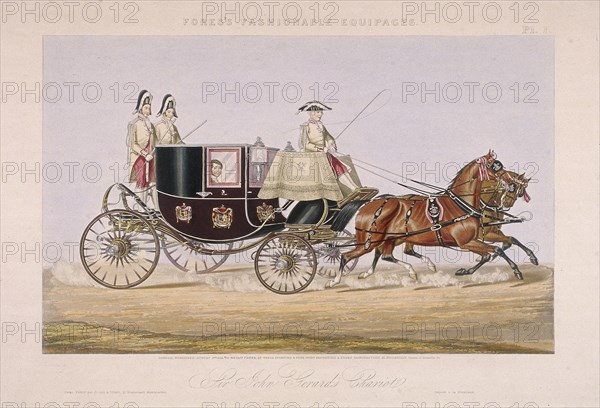 Sir John Gerard's chariot, 1844. Artist: Anon