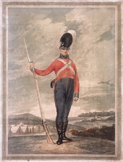 Military figure wearing an unidentified volunteer uniform, c1800. Artist: Anon