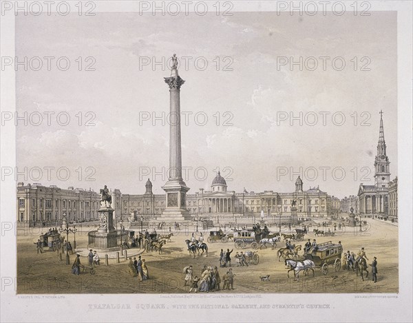 Trafalgar Square, Westminster, London, 1852. Artist: Day & Son