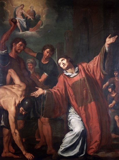 The stoning of St Stephen'. Artist: Anon