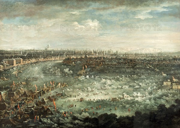 'The Thames During the Great Frost of 1739'. Artist: Jan Griffier II
