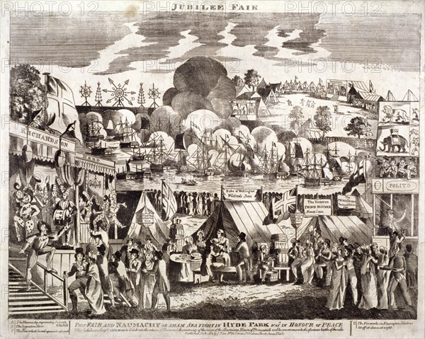 Jubilee Fair, Hyde Park, London, 1814. Artist: Anon