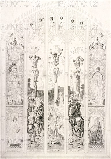 East window in St Margaret, Westminster, depicting the crucifixion, London, 1787. Artist: John Wright