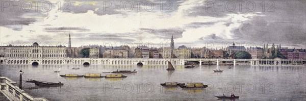 Proposed view of the River Thames, London, 1825. Artist: Thomas Mann Baynes