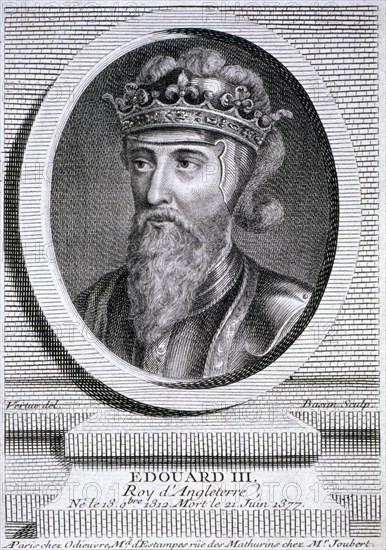 Edward III, King of England, c1347, (c1750). Artist: Pierre François Basan