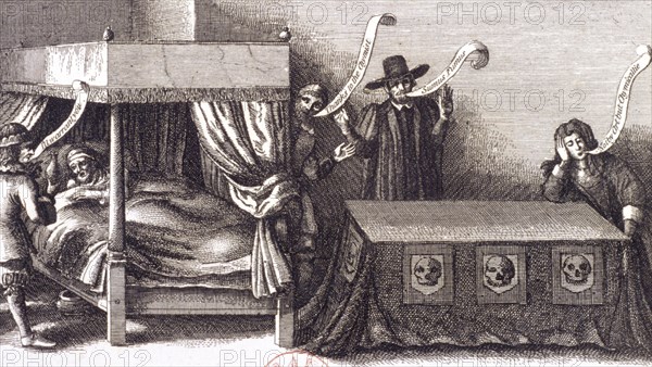 Allegory on the death of James I at Theobalds in Hertfordshire, 1625, (1853). Artist: Anon