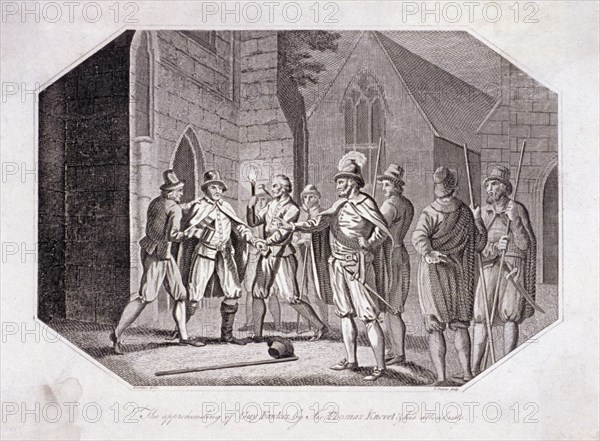 Scene showing the capture of Guy Fawkes, c1605, (1802). Artist: F Deeres