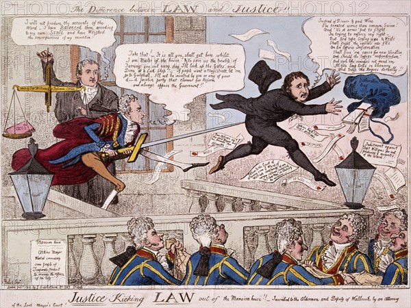 'The difference between law and justice', 1809. Artist: Isaac Cruikshank