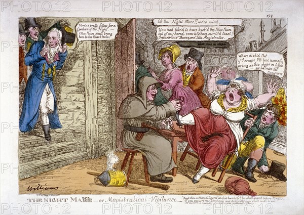 'The night mayor - or magistratical vigilance', 1816. Artist: Anon