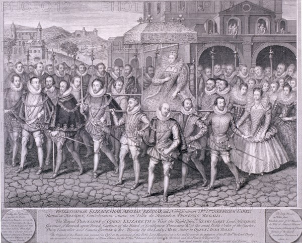 Procession of Queen Elizabeth I to Blackfriars, London, 16 June 1600, (1742). Artist: George Vertue