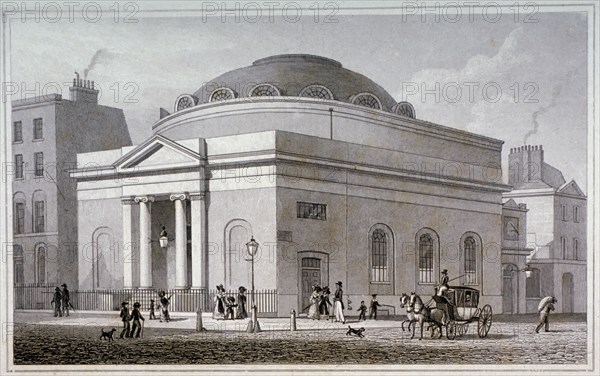 Albion Chapel, London, c1827. Artist: Thomas Hosmer Shepherd