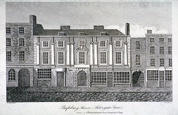 Shaftesbury House, Aldersgate Street, London, 1813. Artist: J Simpkins
