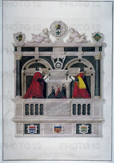 Monument in the Church of St Andrew Undershaft, Leadenhall Street, London, c1820 Artist: Anon