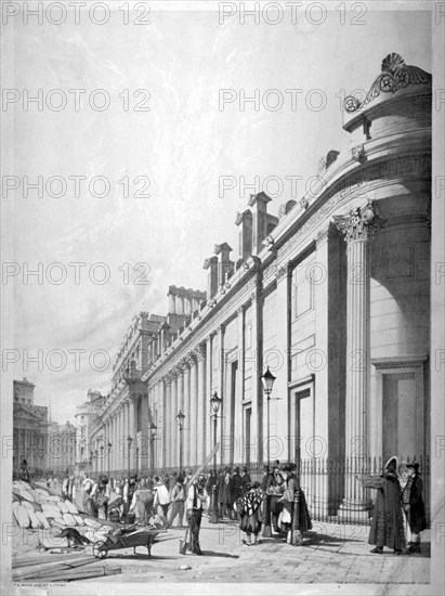 View of the Bank of England, City of London, 1842. Artist: Thomas Shotter Boys