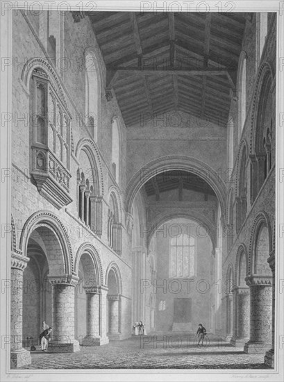 Interior view of the Church of St Bartholomew-the-Great, Smithfield, City of London, 1815. Artist: John Le Keux