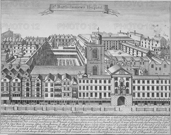 St Bartholomew's Hospital, Smithfield, City of London, 1723. Artist: Anon