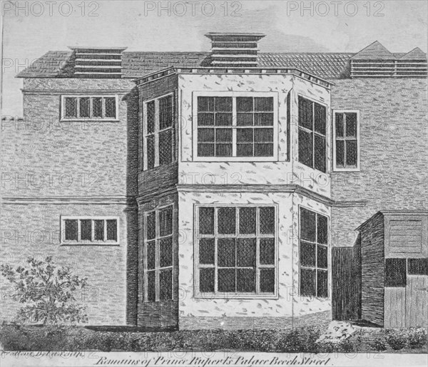 Remains of Prince Rupert's House, Beech Street, City of London, 1810. Artist: Thomas Prattent