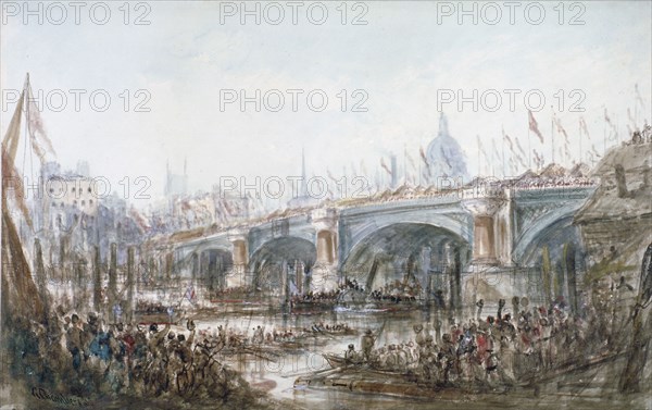 Opening of Blackfriars Bridge, London, 1869. Artist: George Chambers