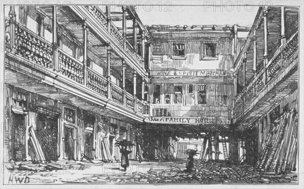 View of the Four Swans Inn, Bishopsgate, City of London, 1870. Artist: Anon