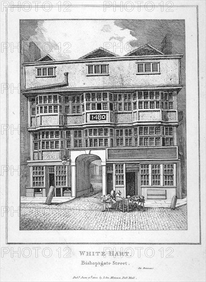 The White Hart Inn at no 119 White Hart Court, Bishopsgate, City of London, 1800. Artist: Anon