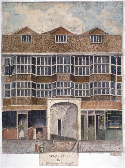 The White Hart Inn at no 119 White Hart Court, Bishopsgate, City of London, 1810. Artist: J Williams
