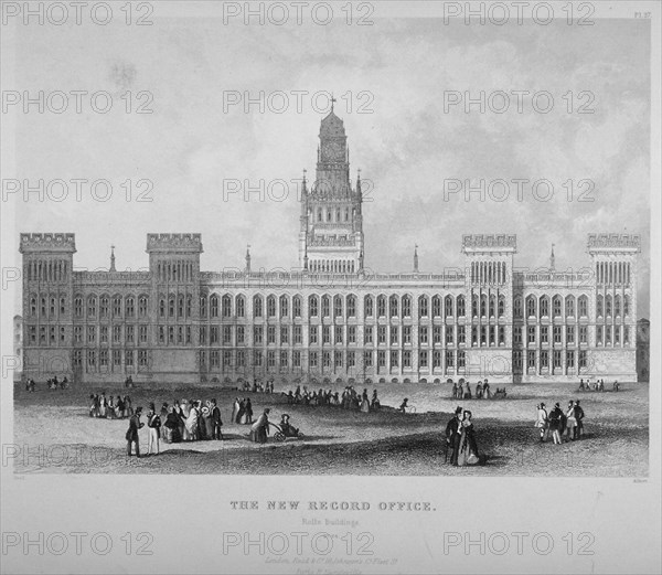 The Public Record Office, Chancery Lane, City of London, 1855. Artist: WE Albutt