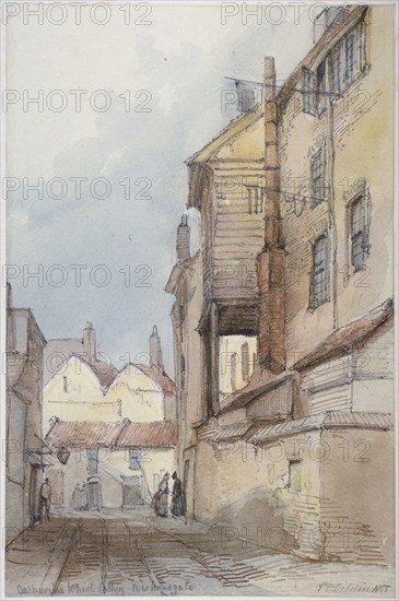 Catherine Wheel Alley, City of London, 1855. Artist: Thomas Colman Dibdin