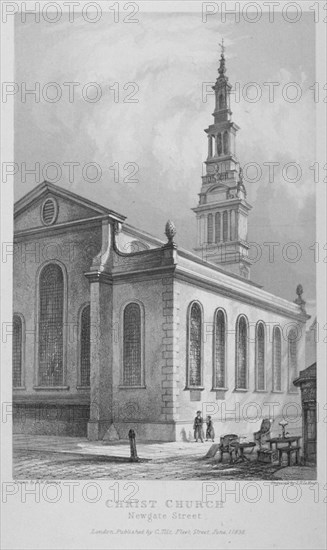 Christ Church, Newgate Street, City of London, 1838. Artist: John Le Keux