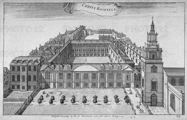 Christ's Hospital, City of London, 1755. Artist: Benjamin Cole