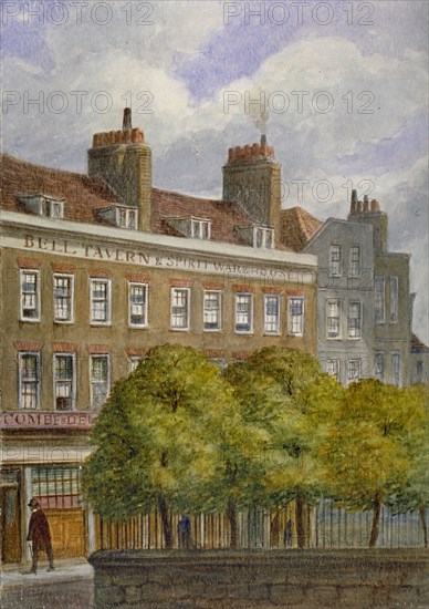 View of the Bell Tavern, Church Row, Aldgate, City of London, 1870. Artist: JT Wilson