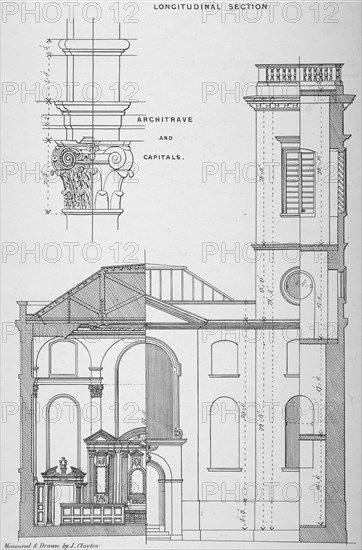 Church of St Clement, Eastcheap, City of London, 1860. Artist: Anon