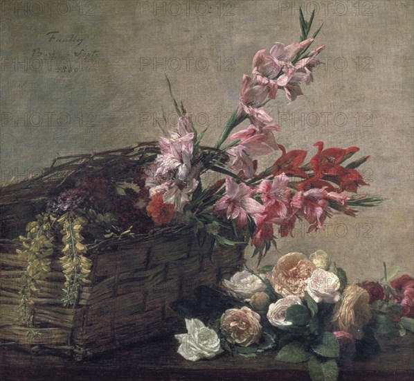 'Gladioli and Roses', 1880. Artist: Henri Fantin-Latour