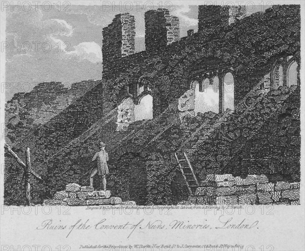 View of the remains of the Church of St Clare Minoressess without Aldgate, City of London, 1810. Artist: James Sargant Storer