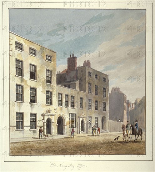 The Old Navy Pay Office, Old Broad Street, City of London, 1811. Artist: George Sidney Shepherd