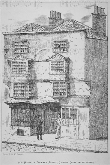 A house in Coleman Street, City of London, 1865. Artist: Anon