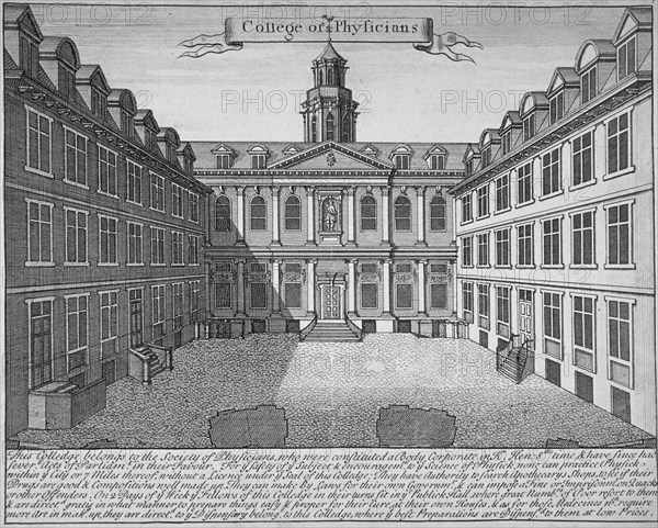 Royal College of Physicians, City of London, 1700. Artist: Anon