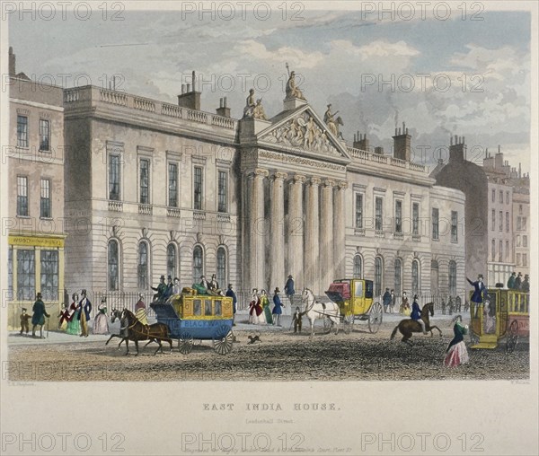 North view of East India House, Leadenhall Street, City of London, 1850. Artist: Sir William Wallace