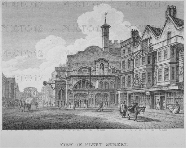Fleet Street, City of London, 1800. Artist: William Watts
