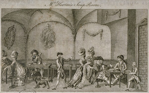 Interior view of Mr Horton's Soup Room, Cornhill, City of London, 1770. Artist: Anon