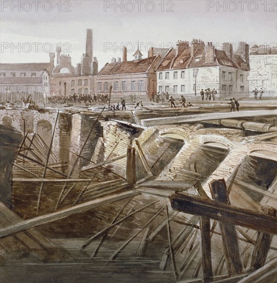 An accident near Coppice Row, Farringdon Street, City of London, 1862. Artist: Anon