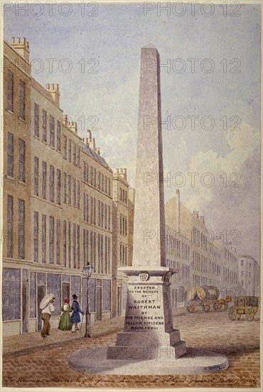 Monument at the junction of Farringdon Street and Fleet Street, City of London, 1833. Artist: James Elmes