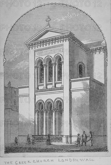 Greek Orthodox Church, Little Winchester Street, City of London, 1850. Artist: Anon