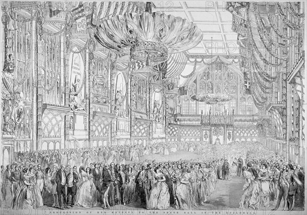 Procession of Queen Victoria to the State Ball in the Guildhall, City of London, 1851. Artist: John Abraham Mason