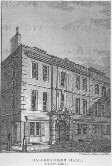 Haberdashers' Hall, City of London, 1811. Artist: William Angus