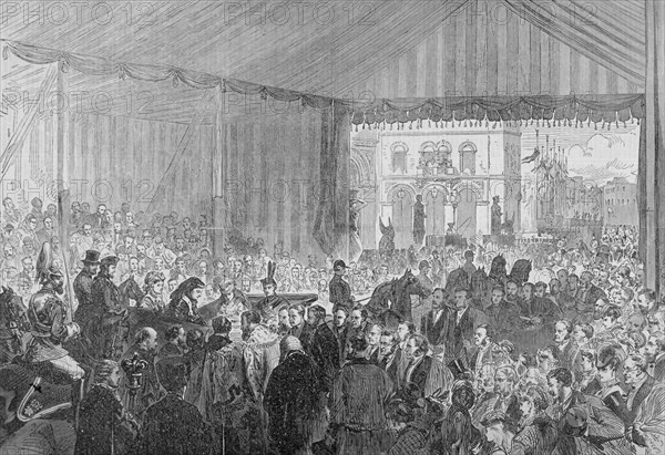 Royal opening of Holborn Viaduct, City of London, 1869. Artist: Anon