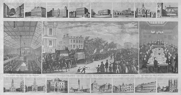 Procession attending the great National Petition of 3,317,702 to the House of Commons, 1842. Artist: Anon