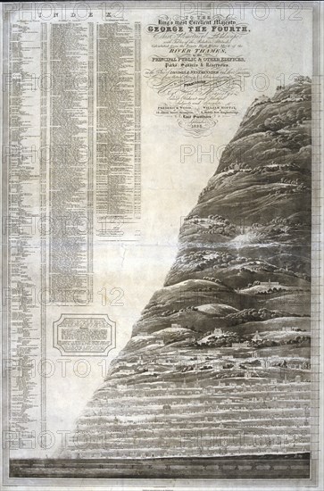 Geometrical landscape of the River Thames, 1828. Artist: Robert Havell