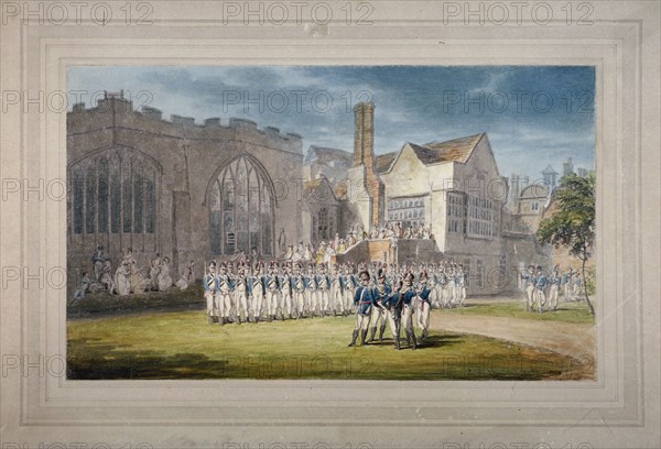 Leathersellers' Hall, and the Church of St Helen, Bishopsgate, City of London, 1792. Artist: Edward Dayes