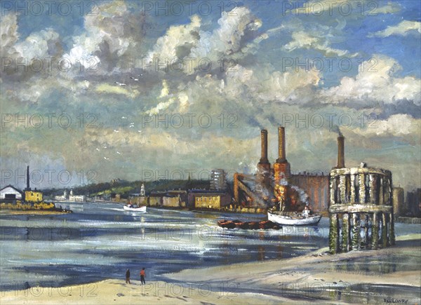 'Low tide, Deptford', 1972. Artist: RCD Lowry